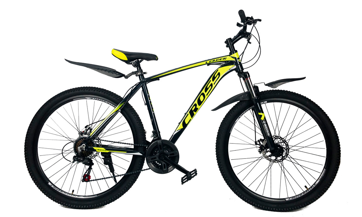 Фотографія Велосипед Cross Leader 27,5" 2021, розмір М, Чорно-жовтий